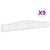 vidaXL Gabioner b&aring;gformade 9 st 400x30x40/60 cm galvaniserat j&auml;rn