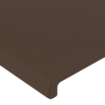 vidaXL Sänggavel med kanter brun 183x23x78/88 cm konstläder