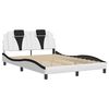 vidaXL Bed Frame "Viana" with LED without Mattress White and Black 120x200 cm