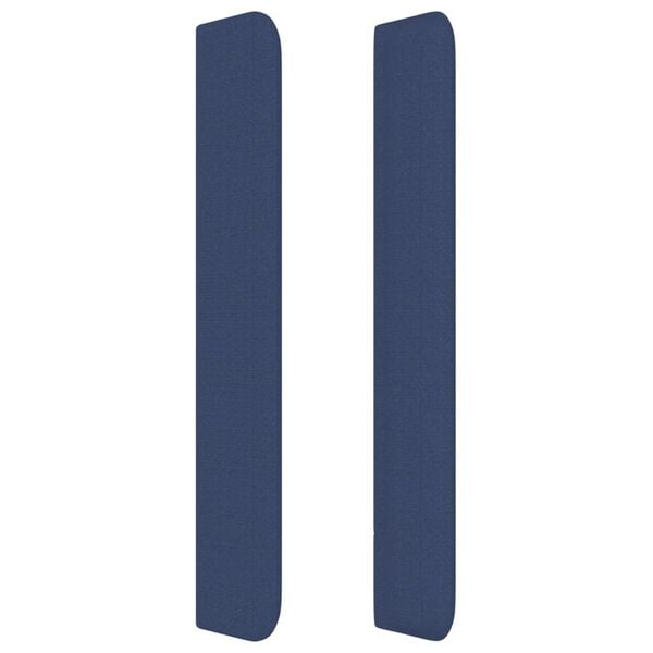 vidaXL S&auml;nggavel med kanter bl&aring; 163x16x118/128 cm tyg