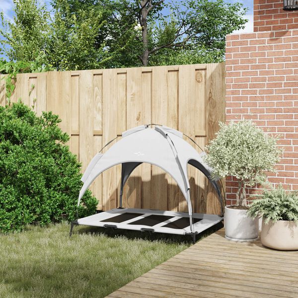 vidaXL Hunds&auml;ng Silvergr&aring; 122 x 93 x 106,5 cm St&aring;l