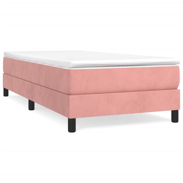 vidaXL Boxspring-s&auml;ngram rosa 90x200 cm sammet