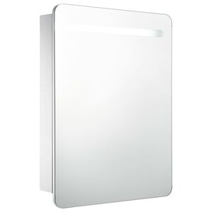 vidaXL Badrumsspegel med sk&aring;p LED 60x11x80 cm