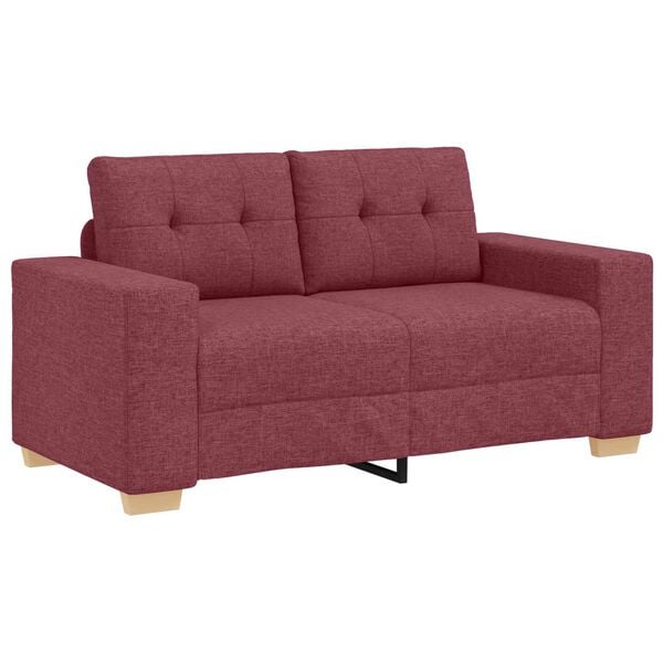 vidaXL Soffa 3 pcs Vind R&ouml;d 221 x 80 x 80 cm Linnenblandad tyg