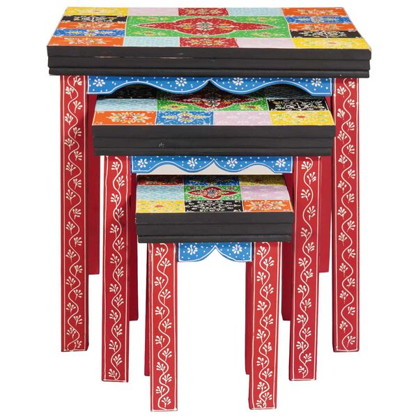 vidaXL Nestingbord Brun 50 x 50 x 50 cm Massivt Mangoträ