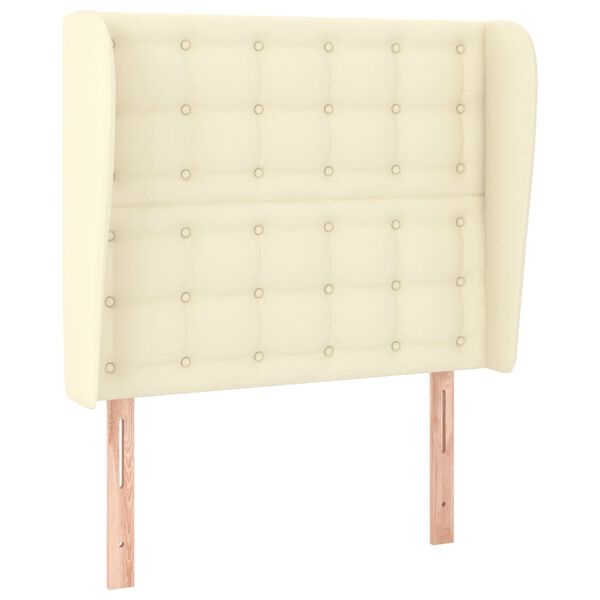 vidaXL S&auml;nggavel med kanter gr&auml;ddvit 103x23x118/128 cm konstl&auml;der