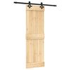 vidaXL Skjutd&ouml;rr Naturlig och svart 70 x 210 cm Massiv furutr&auml;d&ouml;rr