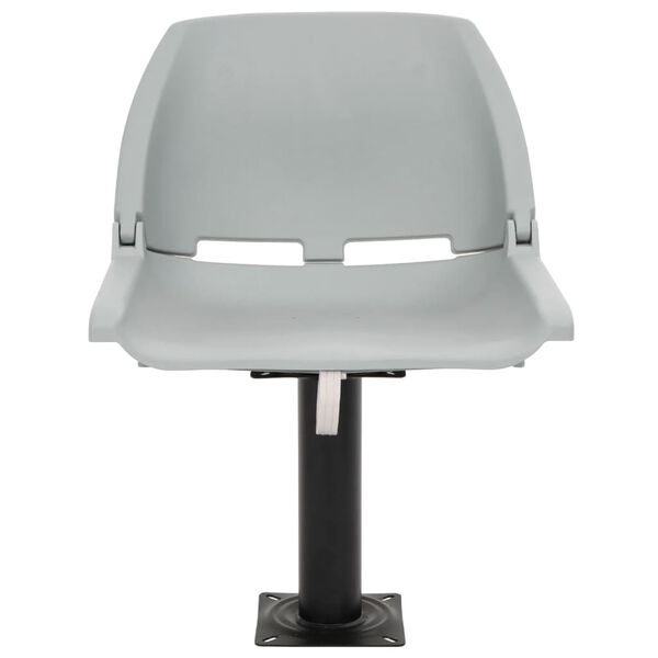 vidaXL Båtstol 2 delar fällbar utan dyna grå 48x51x41 cm