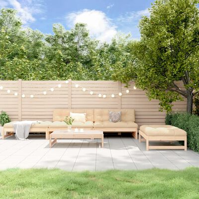 vidaXL Loungegrupp för trädgården med dynor 5 delar massivt trä