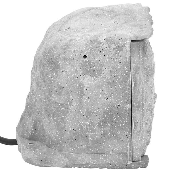 vidaXL Utomhusuttag med spett & ljussensor 4-vägs stenlook grå