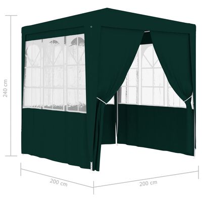vidaXL Professionellt partytält med väggar 2x2 m grön 90 g/m²