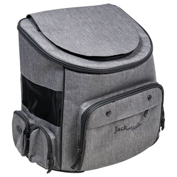 Jack and Vanilla Ryggs&auml;ck f&ouml;r husdjur Travel 40x25x36 cm gr&aring;/svart