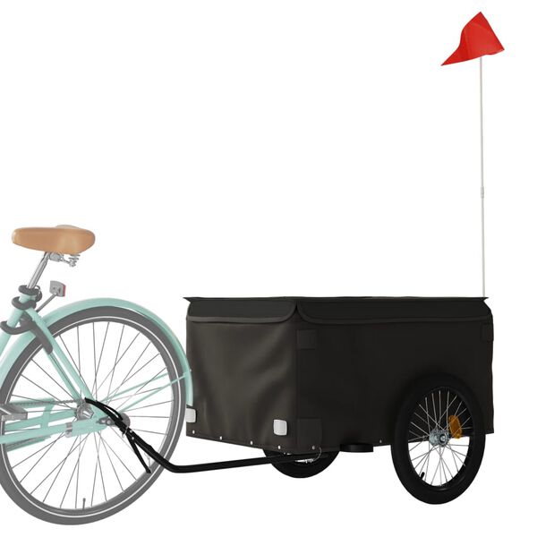 vidaXL Cykelvagn svart 45 kg järn