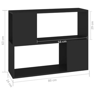 vidaXL TV-bänk svart 80x24x63 cm konstruerat trä
