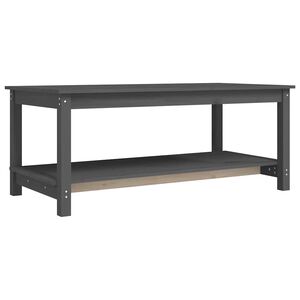 vidaXL Soffbord gr&aring; 110x55x45 cm massiv furu