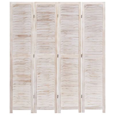 vidaXL Rumsavdelare 4 paneler vit 140x165 cm trä