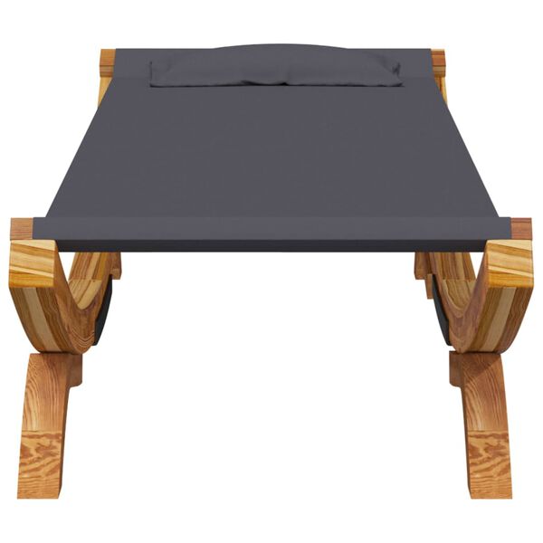 vidaXL Solsäng 100x188,5x44 cm massivt böjträ antracit