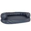 vidaXL Ergonomisk hundb&auml;dd m&ouml;rkbl&aring; 88x65 cm konstl&auml;der
