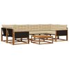 vidaXL Utomhussoffset 7 st Naturlig och Beige