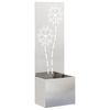 vidaXL Tr&auml;dg&aring;rds integritetssk&auml;rm Blommor Silver 50 x 32 x 150 cm
