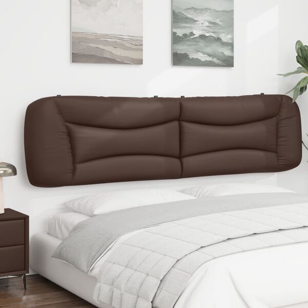 vidaXL Headboard Cushion "Hvar" Brown 200 cm Faux Leather