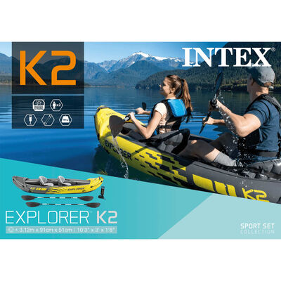 Intex Uppblåsbar kajak Explorer K2 312x91x51 cm 68307NP