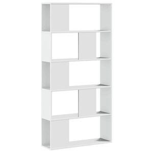 vidaXL Bokhylla 5 hyllplan vit 80,5x23,5x162,5 cm konstruerat tr&auml;