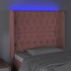 vidaXL S&auml;nggavel LED rosa 103x16x118/128 cm sammet