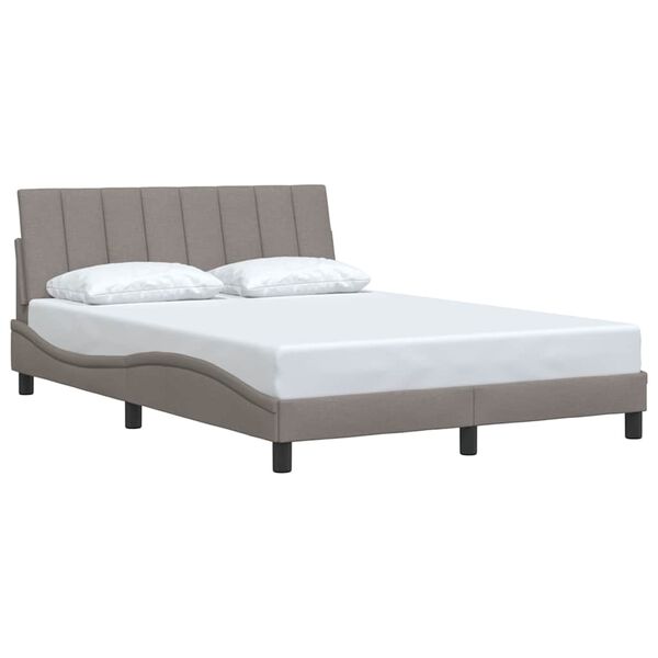 vidaXL Bed Frame without Mattress "Hanko" Taupe 140x190 cm Fabric