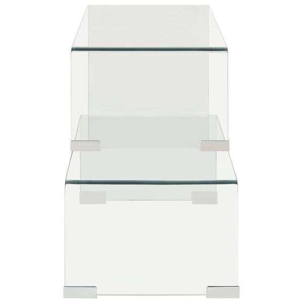 vidaXL Soffbord 2 delar 90x30x20/110x30x40 cm h&auml;rdat glas