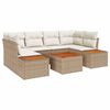 vidaXL Tr&auml;dg&aring;rdsoffset 7 st Beige Poly rattan