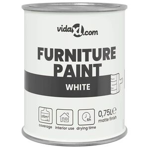 vidaXL M&ouml;belf&auml;rg Vit 0,75 L V&auml;ggprint
