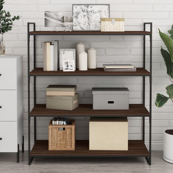 vidaXL Vägghyllor 4 st brun ek 100x40x1,5 cm konstruerat trä