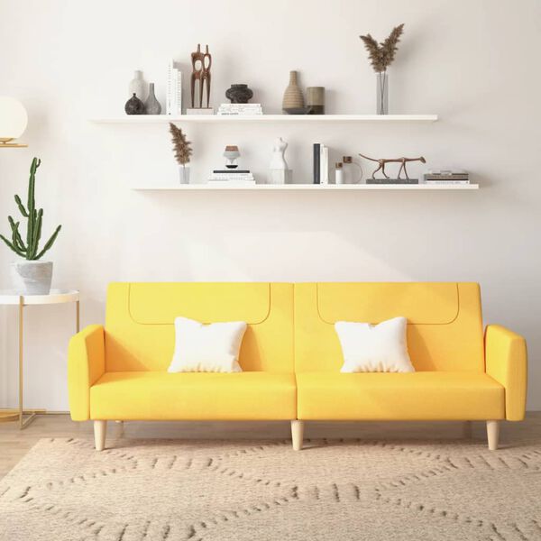 vidaXL B&auml;ddsoffa 2-sits gul tyg