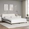 vidaXL Bed Frame "Dover" White&Black 160x200 cm Faux Leather