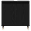 vidaXL Badrumsinredningsset med dörr 3 pcs Svart Ek 30 x 30 x 190 cm