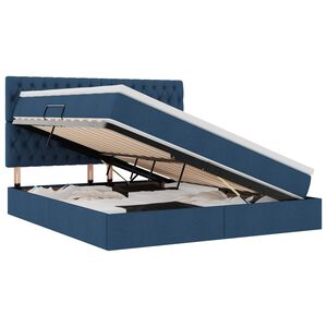 vidaXL F&ouml;rvaringss&auml;ng med LED med madrass Bl&aring; 180 x 200 cm Polyester