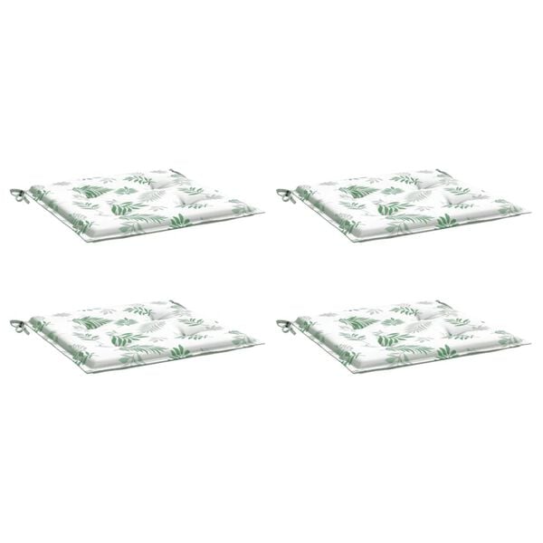 vidaXL Stolsdynor 4 st bladm&ouml;nster 40x40x4 cm tyg