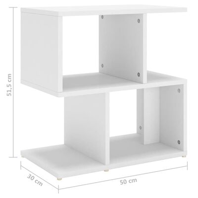 vidaXL Sängbord 2 st vit 50x30x51,5 cm konstruerat trä