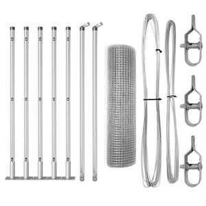 vidaXL St&auml;ngselstolpe Silver 10 x 0,4 m (12 x 12 mm n&auml;t) St&aring;l