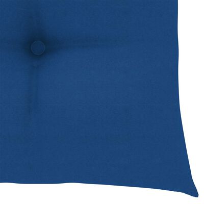 vidaXL Matstolar 2 st med blåa dynor massiv teak