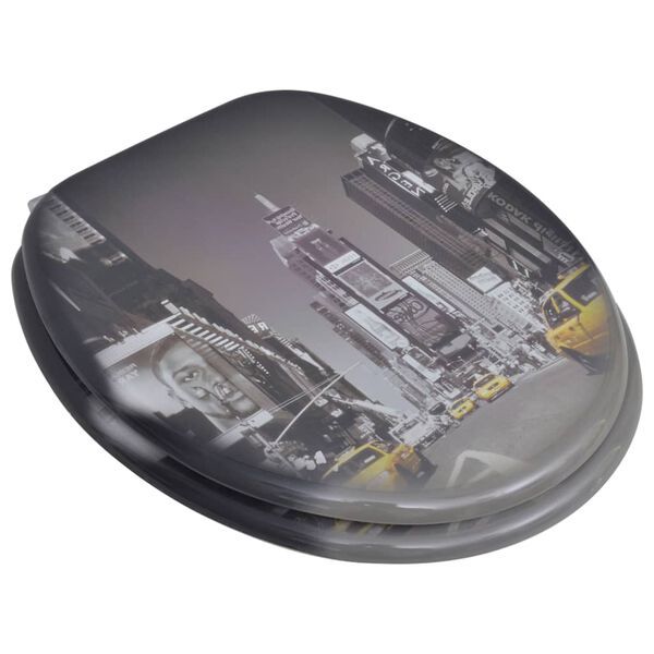 vidaXL Toalettsitsar med lock 2 st MDF New York