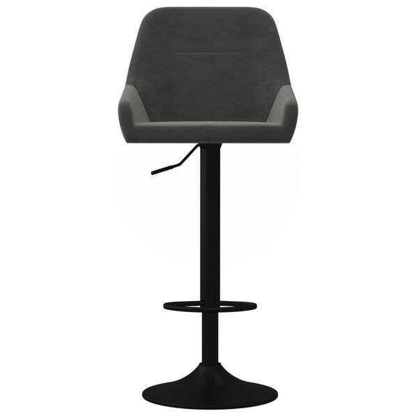 vidaXL Barstolar 2 st m&ouml;rkgr&aring; sammet