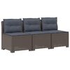vidaXL 3-sits tr&auml;dg&aring;rdsoffa med kuddar Rattan-look 3-sits PP Ljusgr&aring;