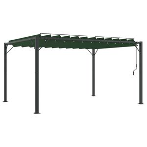vidaXL Gazebo med louvred tak Gr&ouml;n 3 x 4 x 2,14 m Duk och Aluminium