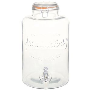 vidaXL Glasbeh&aring;llare XXL med tappkran transparent 8 L