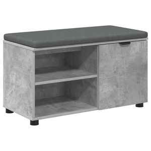 vidaXL Hallb&auml;nk BetongGr&aring; 80 x 38 x 46 cm Konstruerat Tr&auml; och Tyg