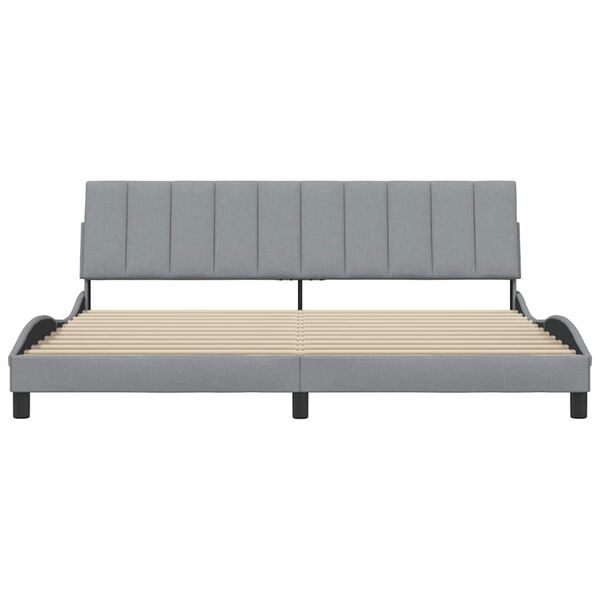vidaXL Bed Frame without Mattress "Hanko" Light Grey 200x200 cm Fabric