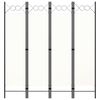 vidaXL Rumsavdelare 4 paneler vit 160x180 cm