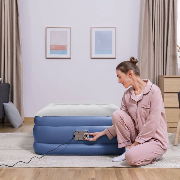 Bestway Luftmadrass Tritech 1-pers 191x97x46 cm blå och grå